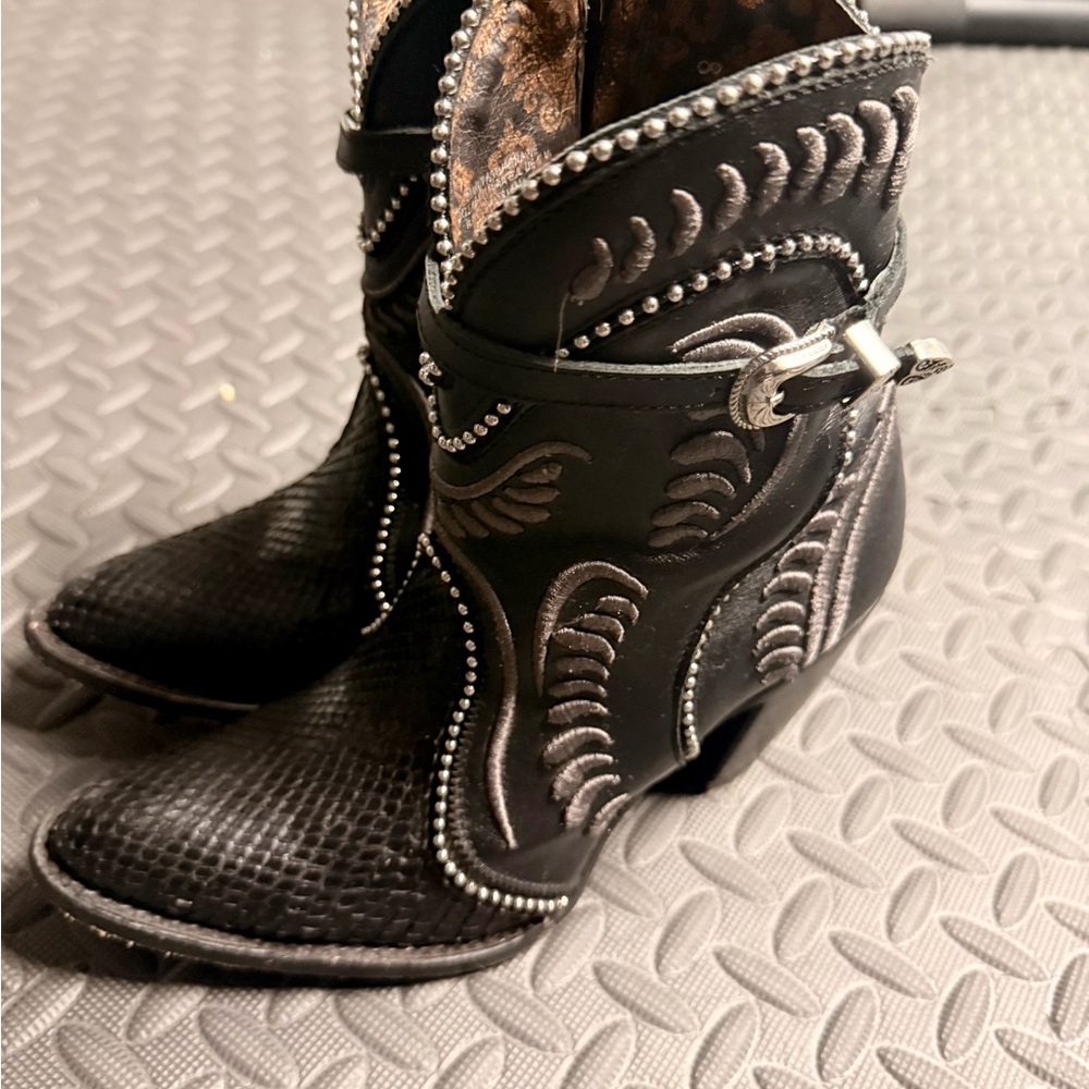 Studded Black Ankle Booties